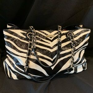 Kate Spade patent zebra print bag